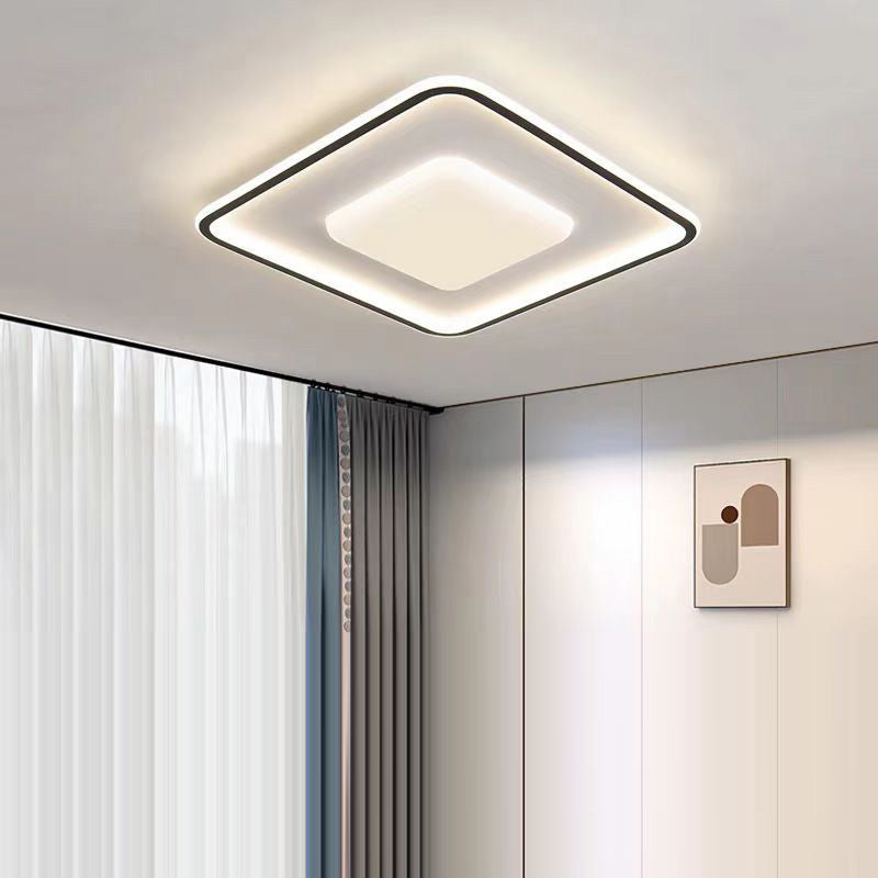 Moderne minimalistische quadratische Acryl-Eisen-Aluminium-Silikon-LED-Deckenleuchte für Schlafzimmer 