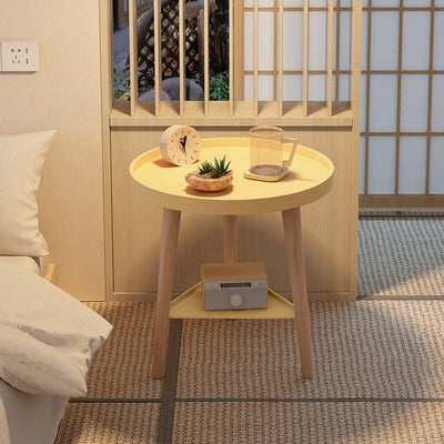 Table d'appoint ronde en bois PP PVC scandinave contemporaine 1/2 niveau pour salon 