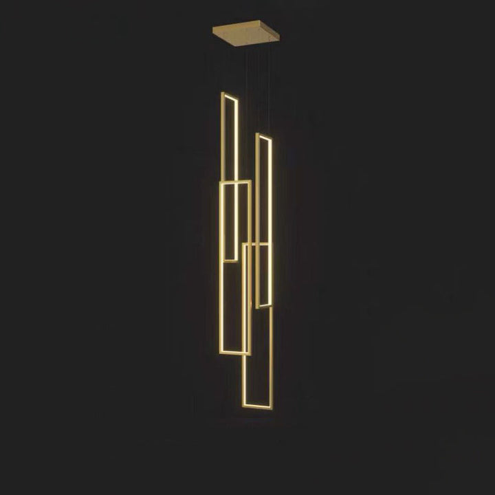 Plafonnier LED moderne minimaliste en fer, aluminium et silice rectangulaire pour escalier 