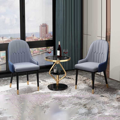 Zeitgenössischer nordischer runder Lutscher-Glas-Edelstahl-Beistelltisch 2-stufig für das Wohnzimmer 