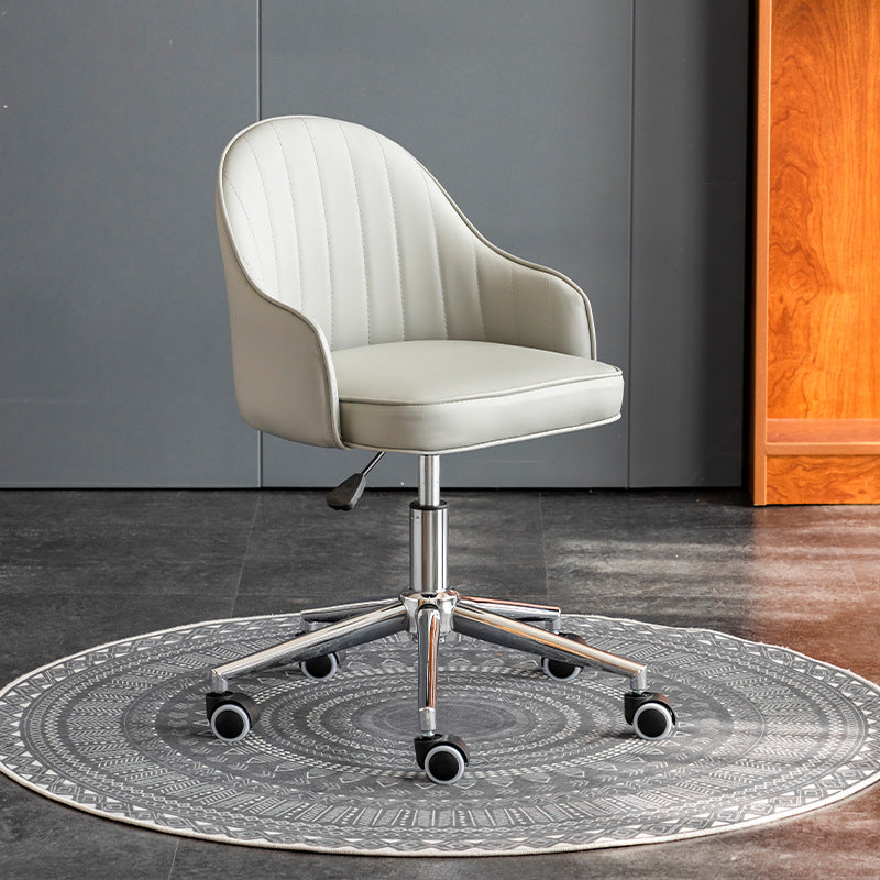 Simplicité Moderne Similicuir Éponge Acier Inoxydable SGS Chaise de Bureau Dossier Mobile Pour Maison Bureau 