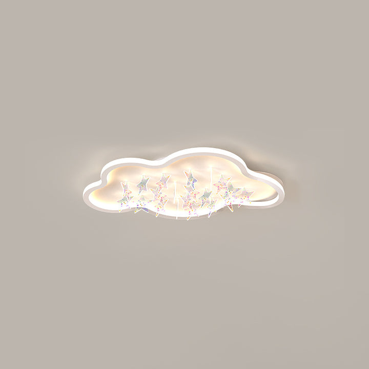Zeitgenössische kreative Eisen Acryl Runde Wolke Stern Stück LED Unterputz Deckenleuchte für Wohnzimmer 