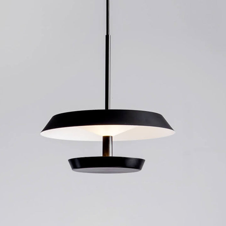Moderne minimalistische runde fliegende Untertasse aus Aluminium und Acryl LED-Pendelleuchte für das Wohnzimmer 
