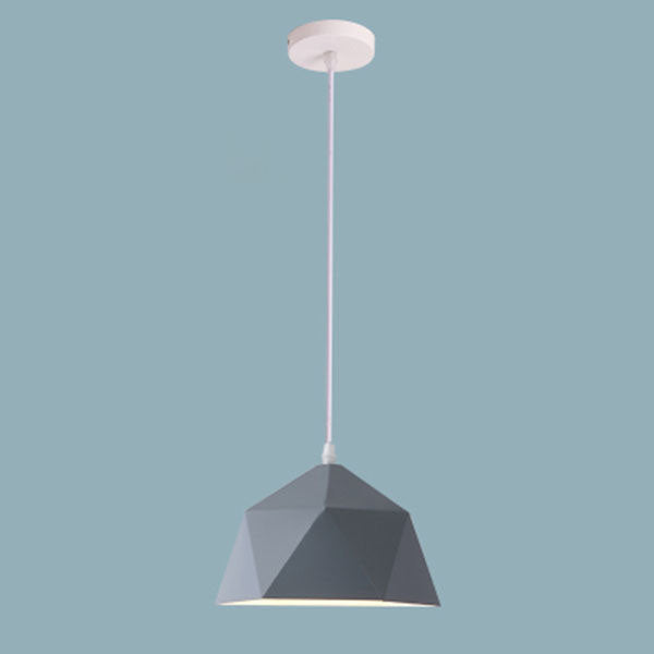 Lámpara colgante geométrica de hierro en forma de rombo con 1 luz de macarrón moderno 