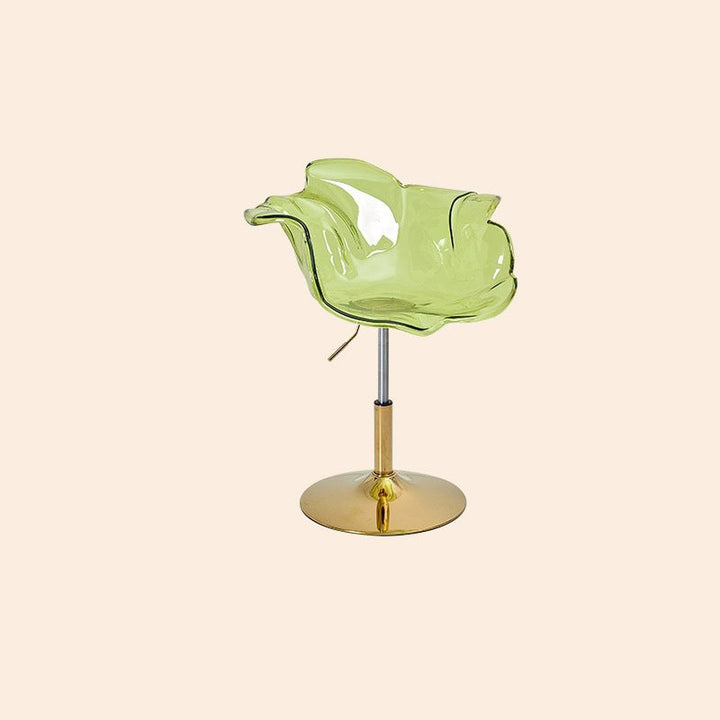 Chaise de salle à manger contemporaine créative en forme de pétale en PC, relevable, avec dossier et accoudoirs, pour salle à manger 