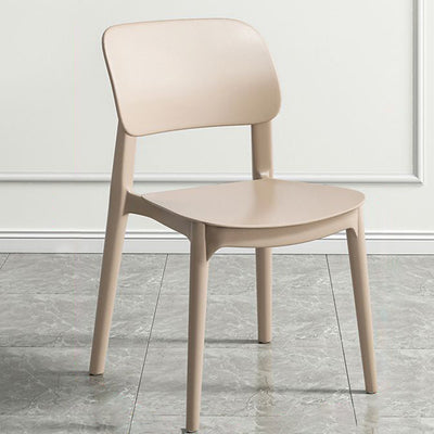 Chaise de salle à manger empilable carrée en plastique macaron nordique contemporain avec dossier ouvert pour salle à manger 
