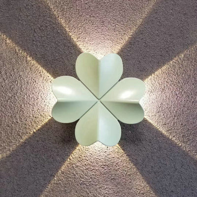 Applique murale LED elliptique en aluminium étanche nordique contemporain en forme de trèfle à quatre feuilles pour terrasse extérieure 