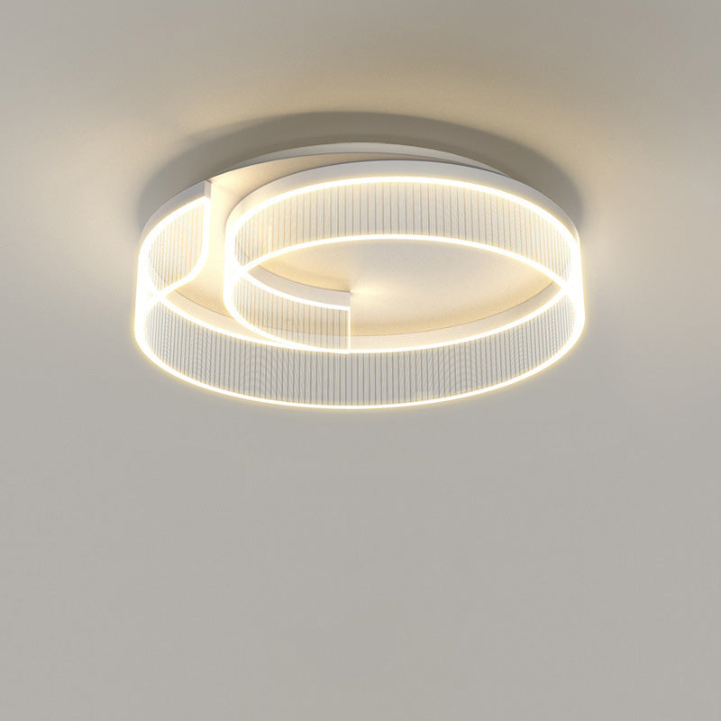 Plafonnier LED rond minimaliste moderne en acrylique, fer et aluminium pour salon 