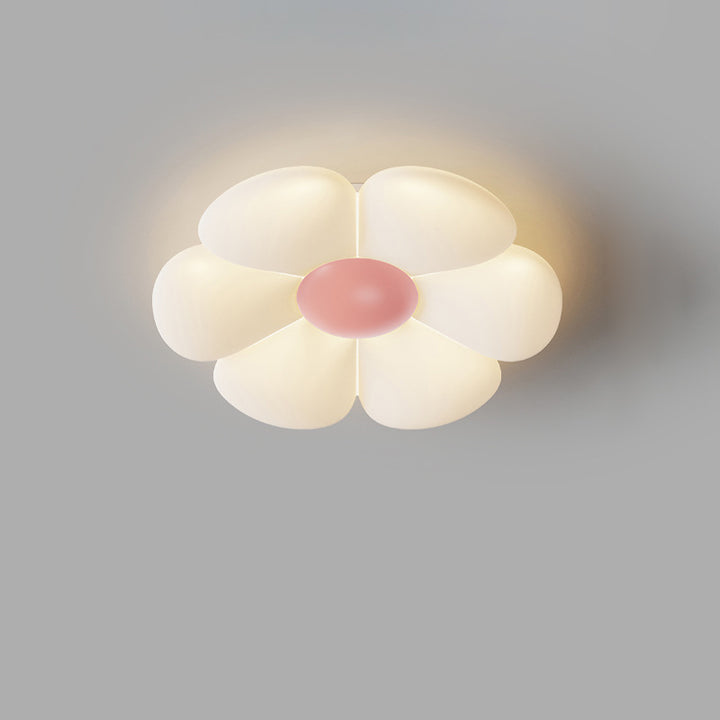 Zeitgenössische kreative Daisy Flower PE Eisen LED Unterputz Deckenleuchte für Schlafzimmer 