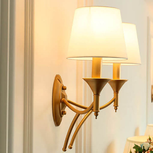 European Light Luxury Iron Fabric 1/2-Light Mushroom Wall Sconce Lamp