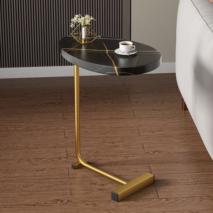 Modern Minimalist Water Drops Oval Medium-Density Fiberboard Iron End Table For Living Room