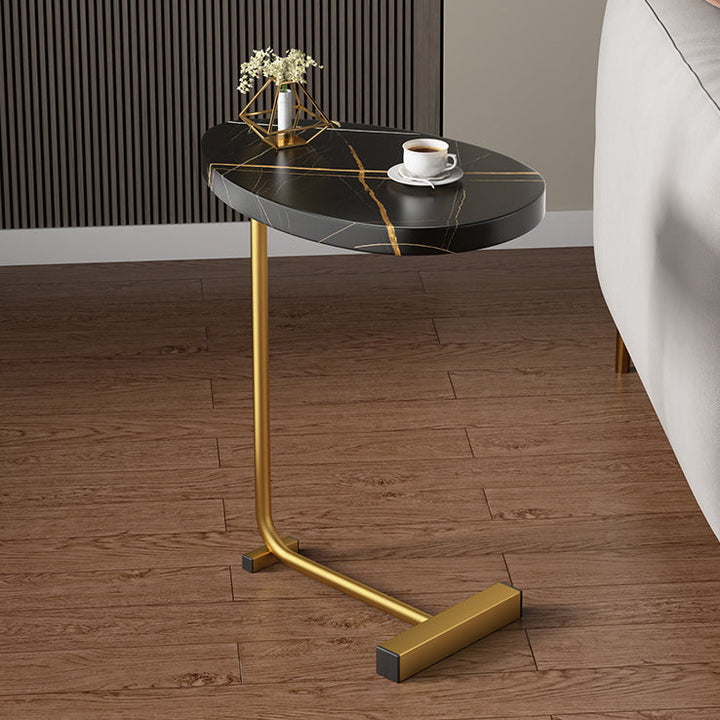 Modern Minimalist Water Drops Oval Medium-Density Fiberboard Iron End Table For Living Room