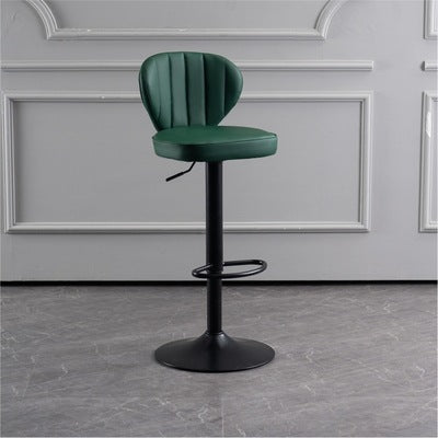Tabouret de bar carré moderne minimaliste en cuir avec dossier et repose-pieds pour salle à manger 