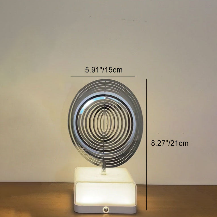 Modern Art Deco Stainless Steel ABS Cubic Base Multishape Rechargeable USB LED Table Lamp Night Light For Bedside