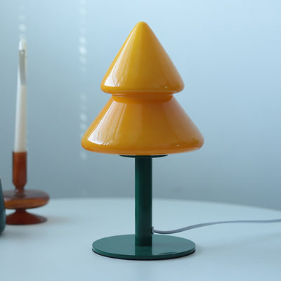 Modern Art Deco Iron Glass Christmas Tree LED Table Lamp For Bedroom