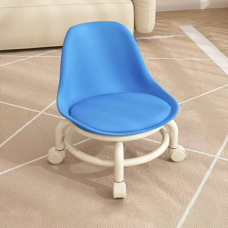 Zeitgenössischer kreativer runder Acryl-Doppelpedestal-Drehstuhl mit Rollen und Rückenlehne für das Wohnzimmer 