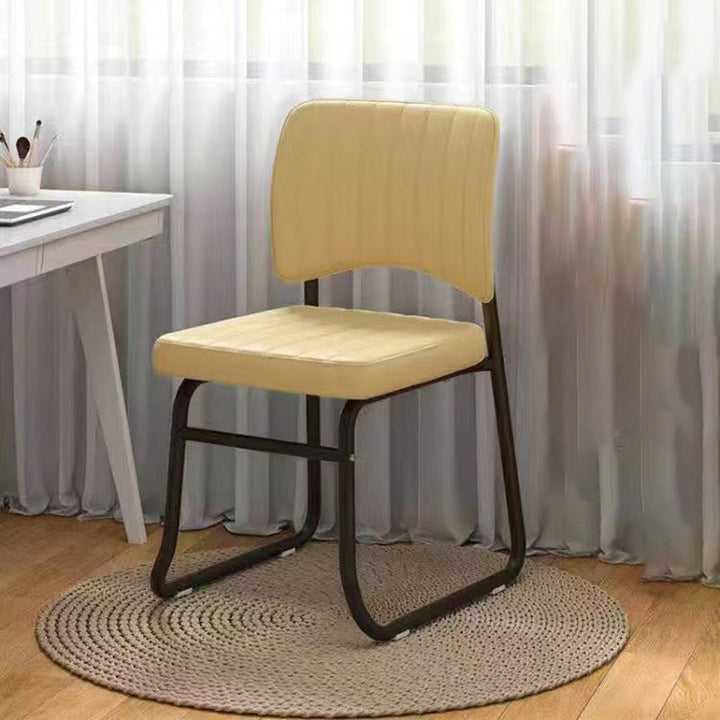 Chaise de bureau empilable en cuir PU carrée minimaliste moderne avec dossier pour la maison et le bureau 
