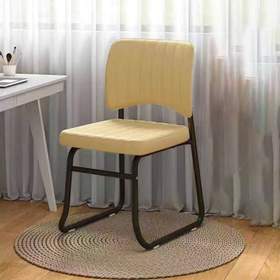 Moderner minimalistischer quadratischer PU-Leder stapelbarer Schreibtischstuhl mit Rückenlehne für das Home-Office 