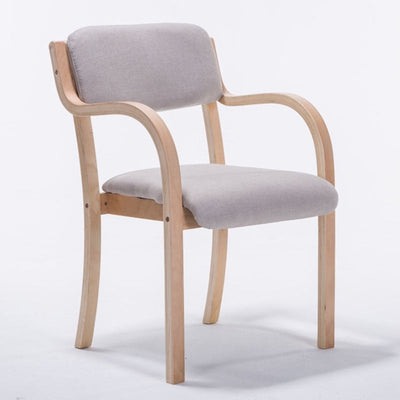 Chaise de salle à manger contemporaine en bois nordique, tissu coton lin, cuir, velours, éponge, dossier carré, accoudoir pour salle à manger 