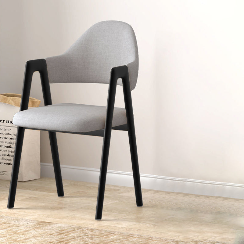 Silla de Comedor Contemporánea de Lujo Cuadrada Tapizada en Cuero con Respaldo y Reposabrazos para Comedor 