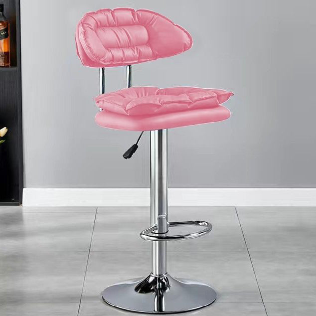 Modern Simplicity Microfiber Leather Iron SGS Sponge Semicircular Counter Stool Backrest Footrest For Kitchen