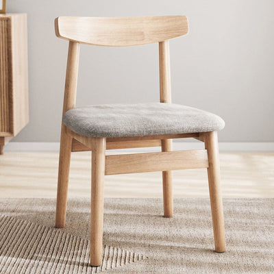 Silla de Comedor Tapizada en Cuero Nappa de Doble Capa Cuadrada Retro Contemporánea con Respaldo Abierto Sin Brazos para Comedor 