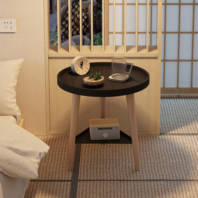 Table d'appoint ronde en bois PP PVC scandinave contemporaine 1/2 niveau pour salon 