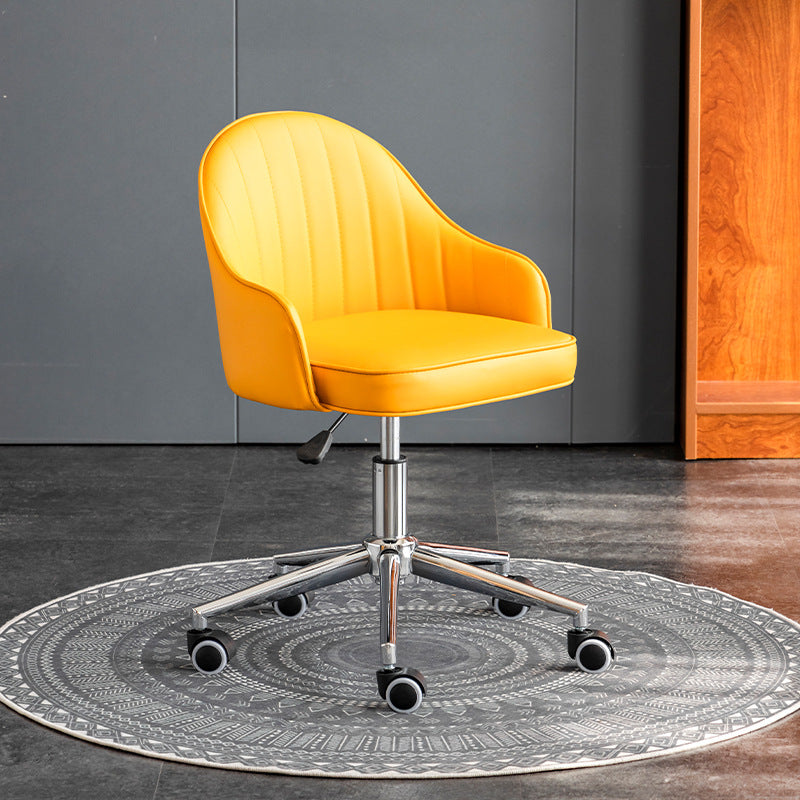 Simplicité Moderne Similicuir Éponge Acier Inoxydable SGS Chaise de Bureau Dossier Mobile Pour Maison Bureau 