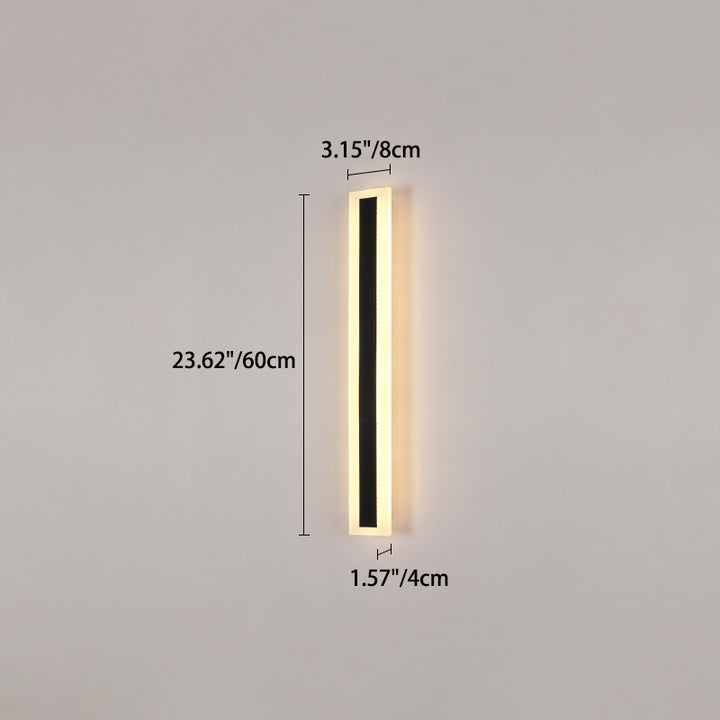 Modern Minimalist Long Rectangular Aluminum Acrylic LED Wall Sconce Lamp For Garden