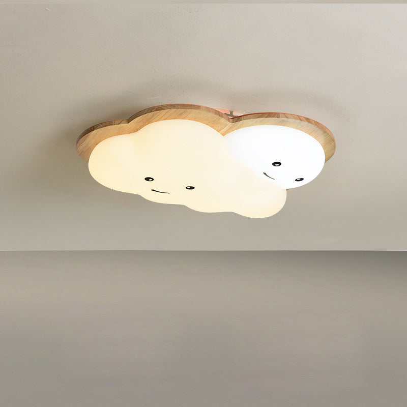 ضوء سقف للأطفال من الأكريليك LED بتصميم عصري وخشبي كرتوني على شكل أخطبوط وقمر لغرفة المعيشة 