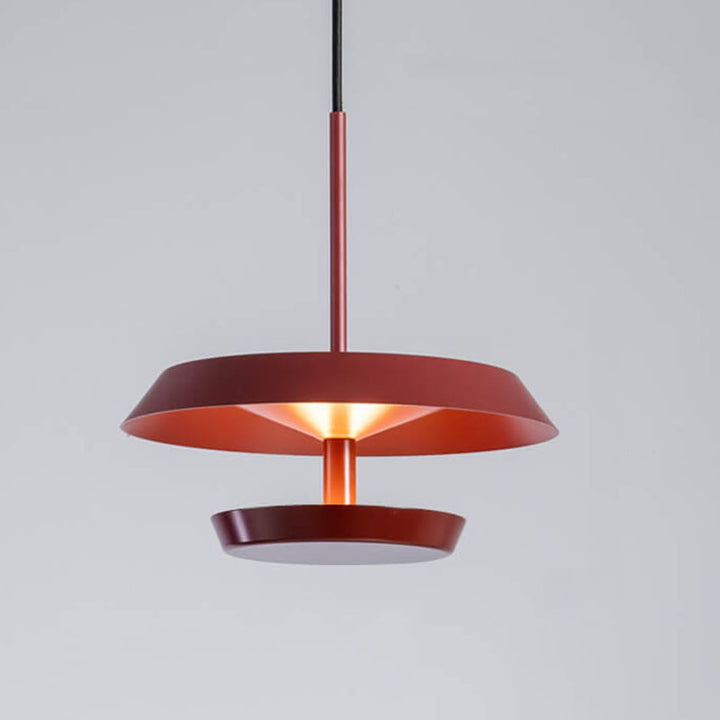 Moderne minimalistische runde fliegende Untertasse aus Aluminium und Acryl LED-Pendelleuchte für das Wohnzimmer 