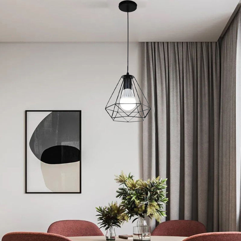 Luz colgante de 1 luz con hoja de sakura de diamante de vegetación simulada de cuerda de cáñamo de hierro retro contemporáneo para comedor 