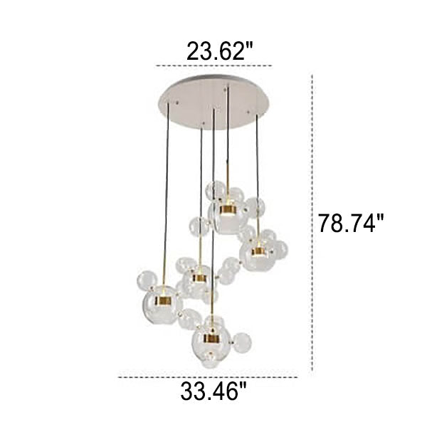 Modern Atom Mickey Head Bubble Glass Ball 1-Light LED Pendant Light