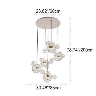 Modern Atom Mickey Head Bubble Glass Ball 1-Light LED Pendant Light