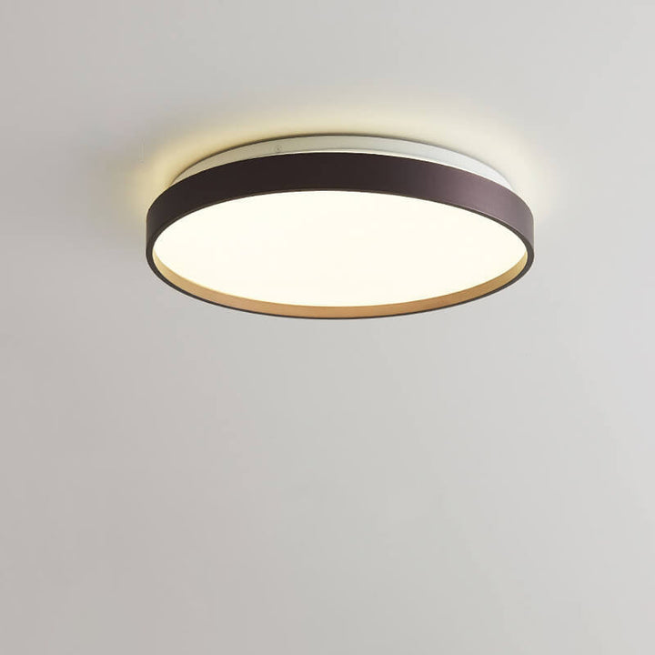 Modern Minimalist Round Solid Color Acrylic Iron LED Flush Mount Ceiling Light For Living Room &amp; Bedroom