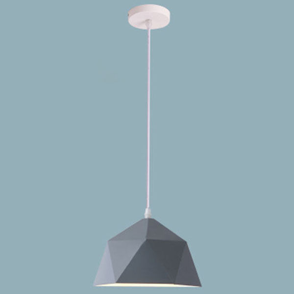 Lámpara colgante geométrica de hierro en forma de rombo con 1 luz de macarrón moderno 