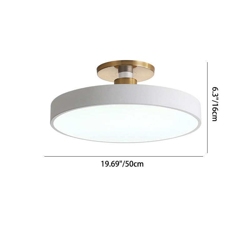 Plafonnier LED semi-encastré rond en métal acrylique scandinave contemporain pour couloir 