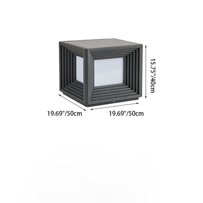 Luz de Cabeza de Poste LED de Acrílico de Acero Inoxidable Rectangular de Simplicidad Moderna para Patio Exterior 