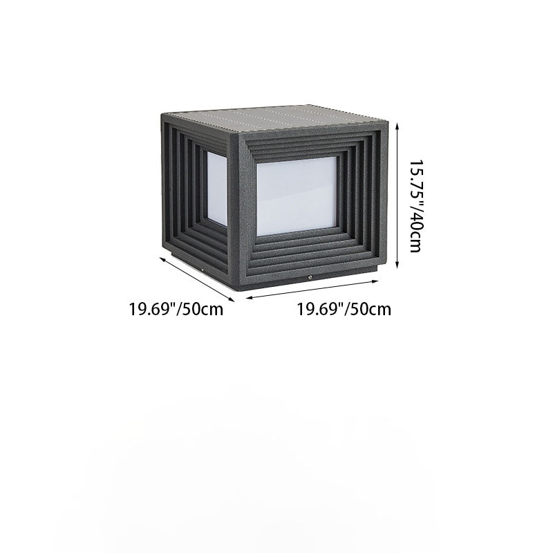 Luz de Cabeza de Poste LED de Acrílico de Acero Inoxidable Rectangular de Simplicidad Moderna para Patio Exterior 