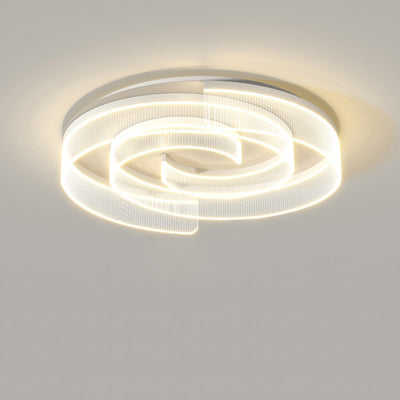 Plafonnier LED rond minimaliste moderne en acrylique, fer et aluminium pour salon 
