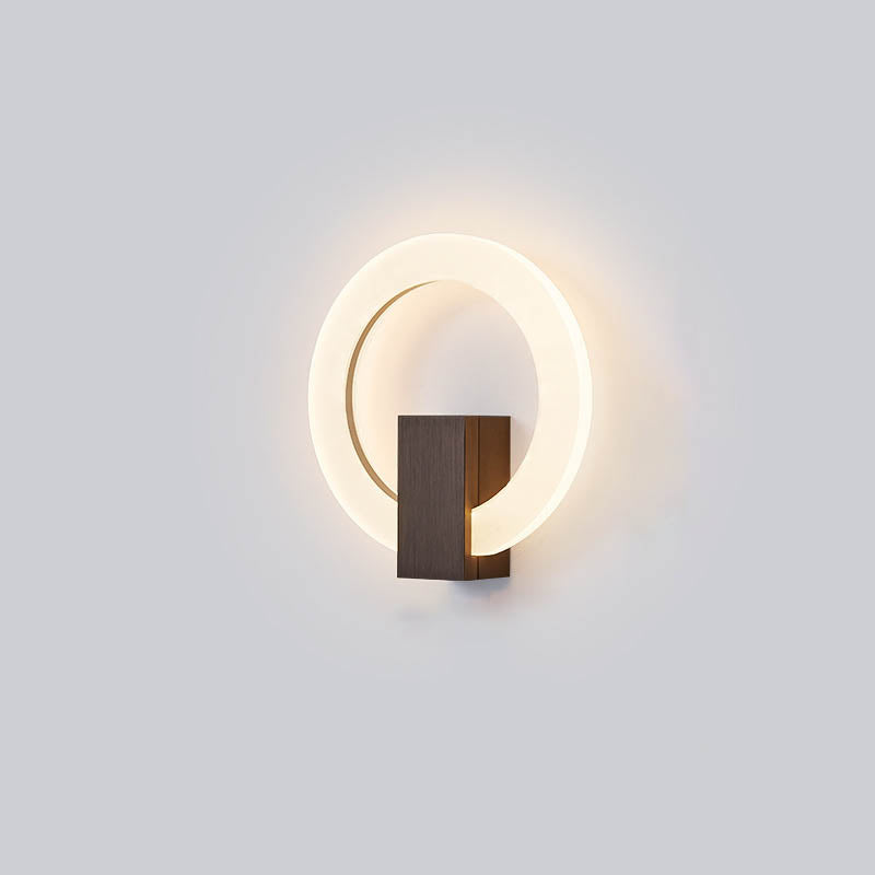 Moderne minimalistische runde Eisen-Aluminium-PVC-LED-Wandleuchte für das Schlafzimmer 