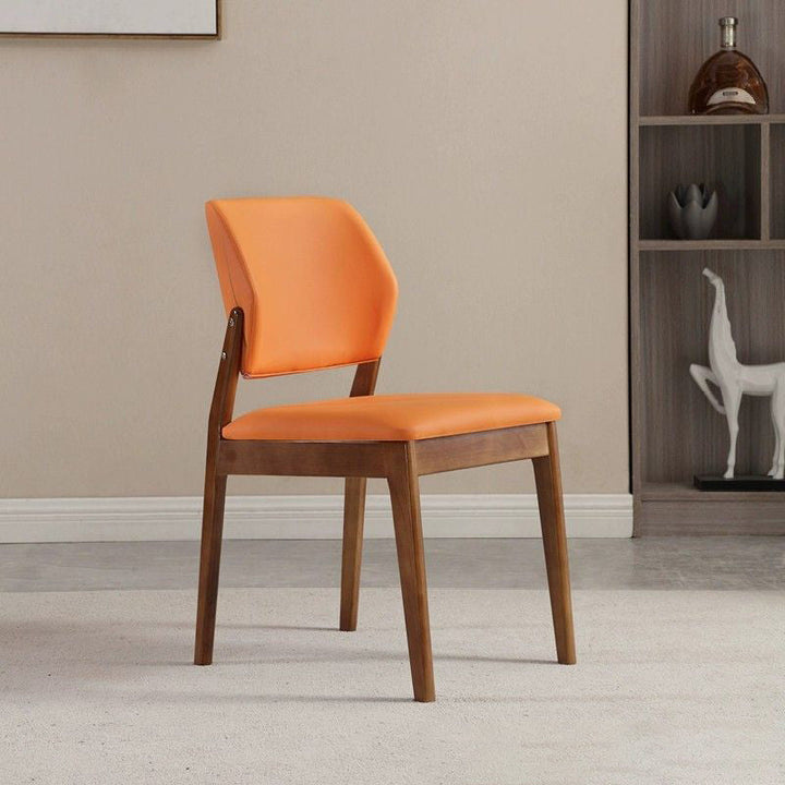 Chaise de salle à manger contemporaine nordique en similicuir rembourré avec dossier ouvert sans accoudoirs pour salle à manger 