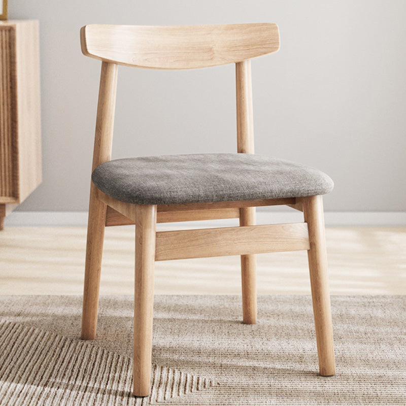 Silla de Comedor Tapizada en Cuero Nappa de Doble Capa Cuadrada Retro Contemporánea con Respaldo Abierto Sin Brazos para Comedor 
