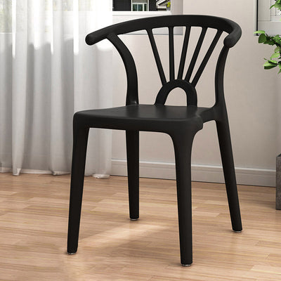 Chaise de salle à manger empilable en plastique Arc scandinave contemporain avec dossier pour salle à manger 