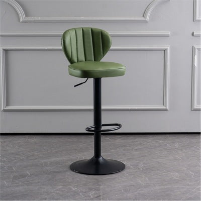 Tabouret de bar carré moderne minimaliste en cuir avec dossier et repose-pieds pour salle à manger 