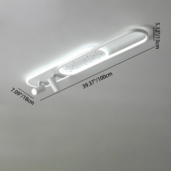Luz de techo empotrada moderna minimalista rectangular de hierro acrílico LED para pasillo 