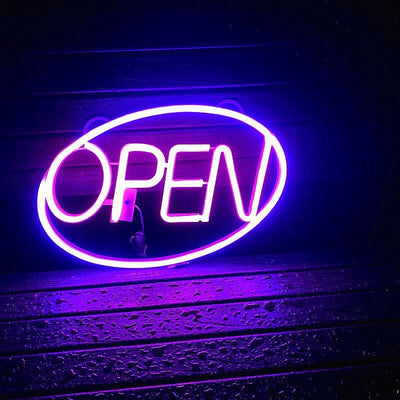 Modern Art Deco Waterproof PS OPEN LED Outdoor Hanging Neon Wall Sconce Lamp For Dining Room