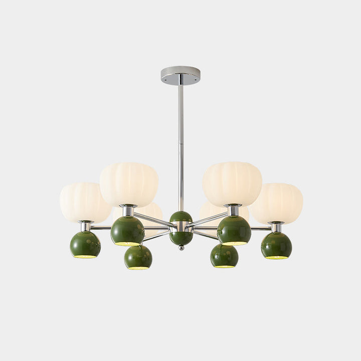 Lustre Contemporain Créatif Citrouille Orbe Fer Aluminium Acrylique 6/12/16 Lumières Pour Salon 