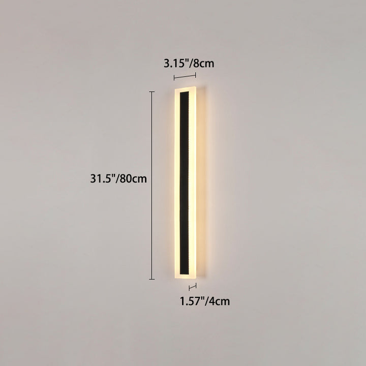 Modern Minimalist Long Rectangular Aluminum Acrylic LED Wall Sconce Lamp For Garden