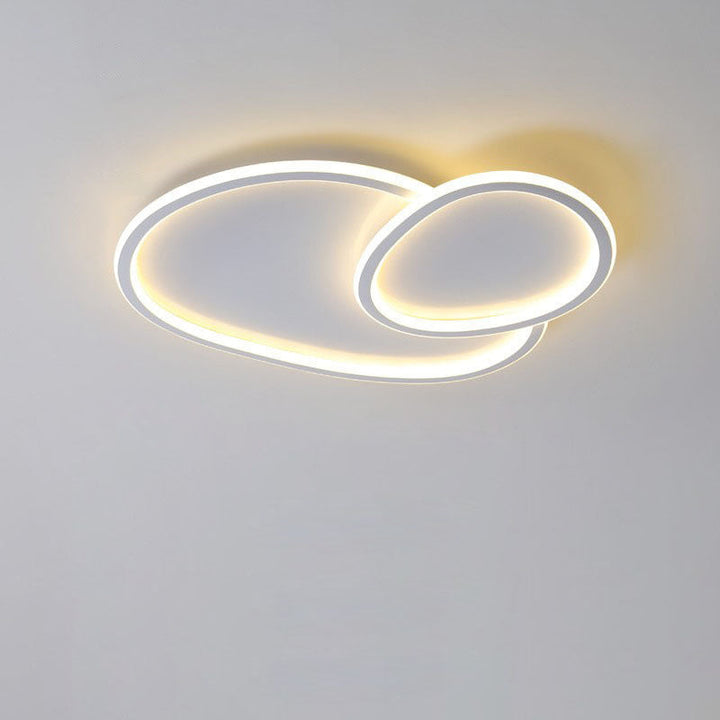 Moderne minimalistische unregelmäßige überlappende Kreise Acryl Eisen LED Unterputz Deckenleuchte für Schlafzimmer 